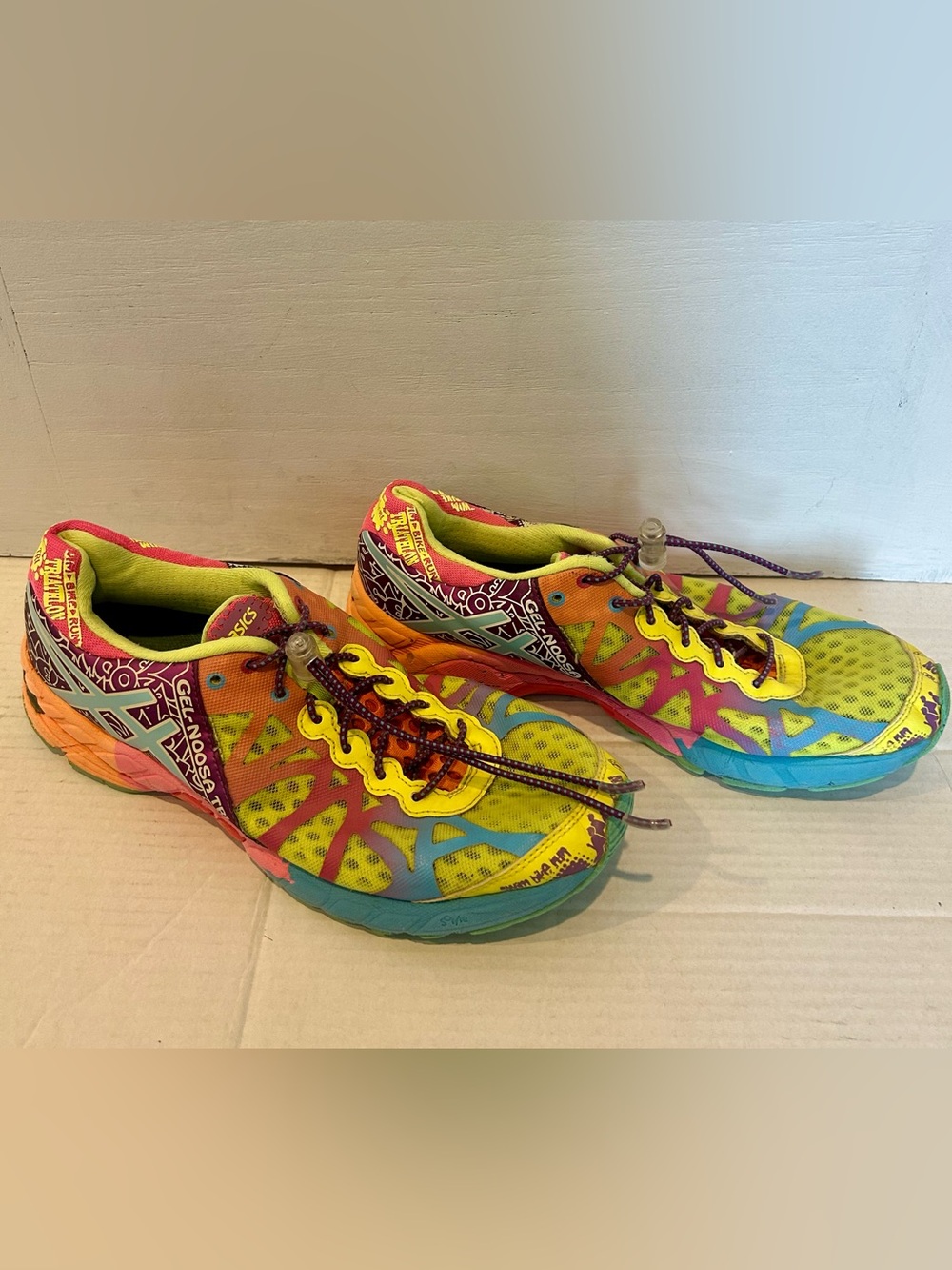 Asics Women’s Multi-Color Yellow Pink Blue Running Sneakers